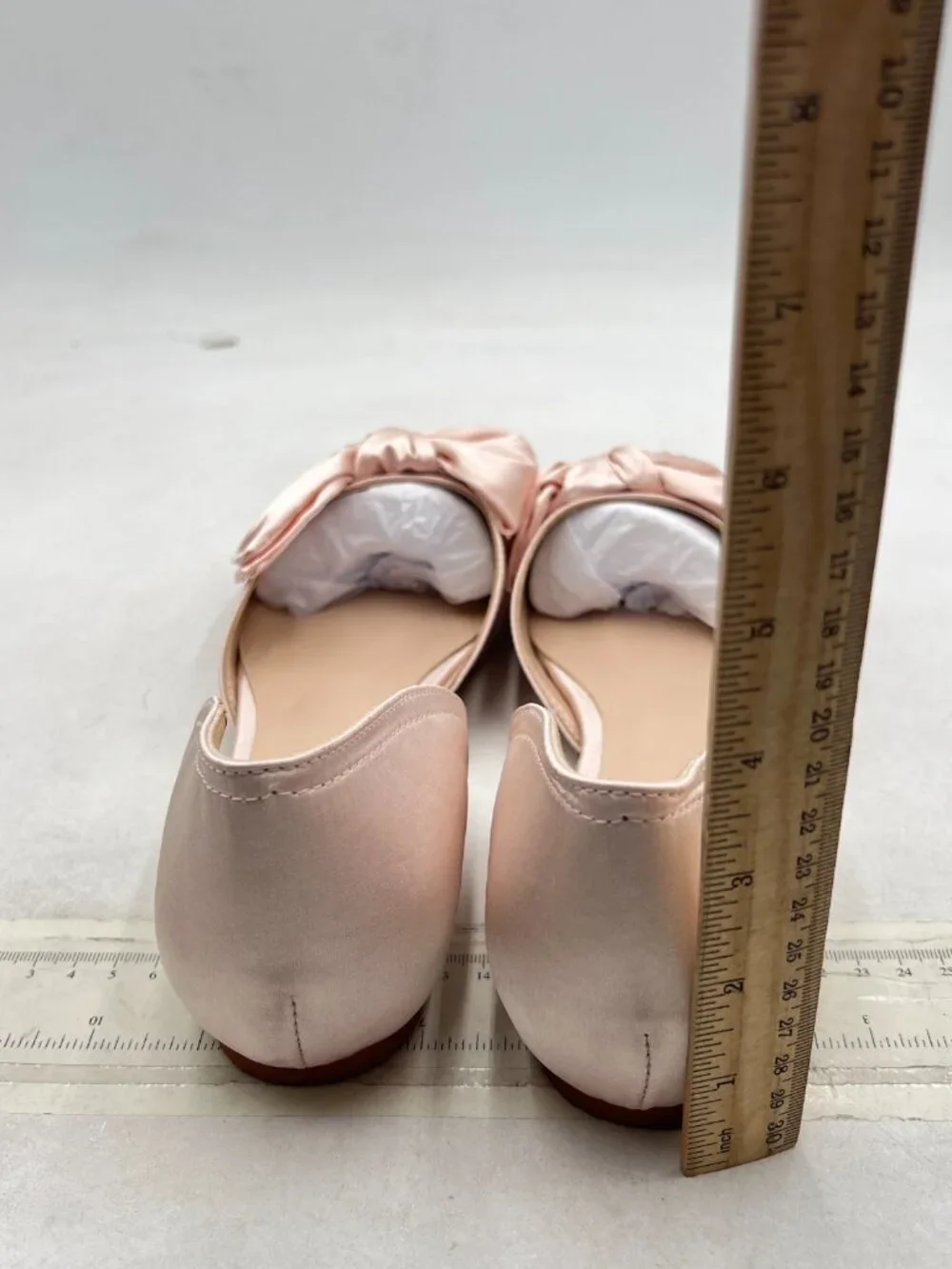 Tang'scuisins Light Pink Bowknot Closed Toe D'Orsay Flats Slip on Dance Shoes